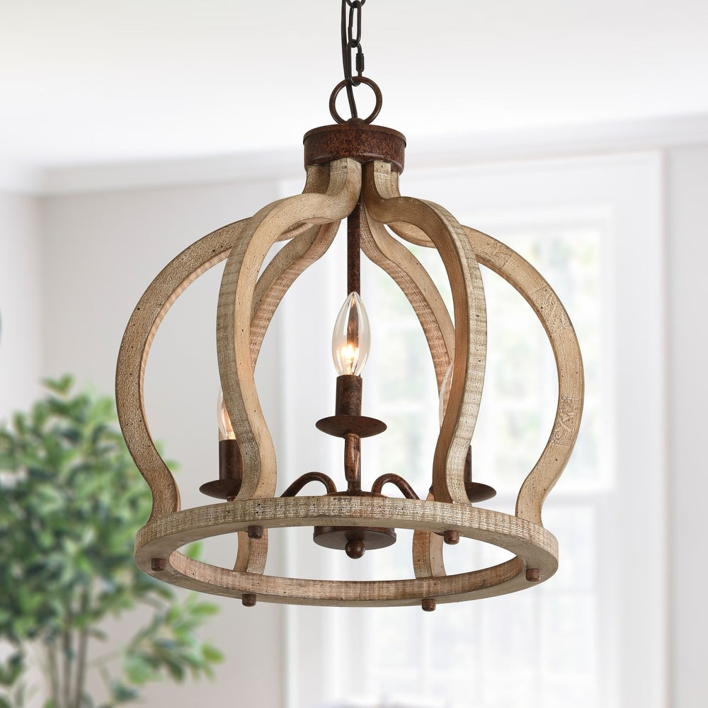 Vivinir Vintage Industrial Aura Landhaus Holz Pendelleuchte-Letslighting
