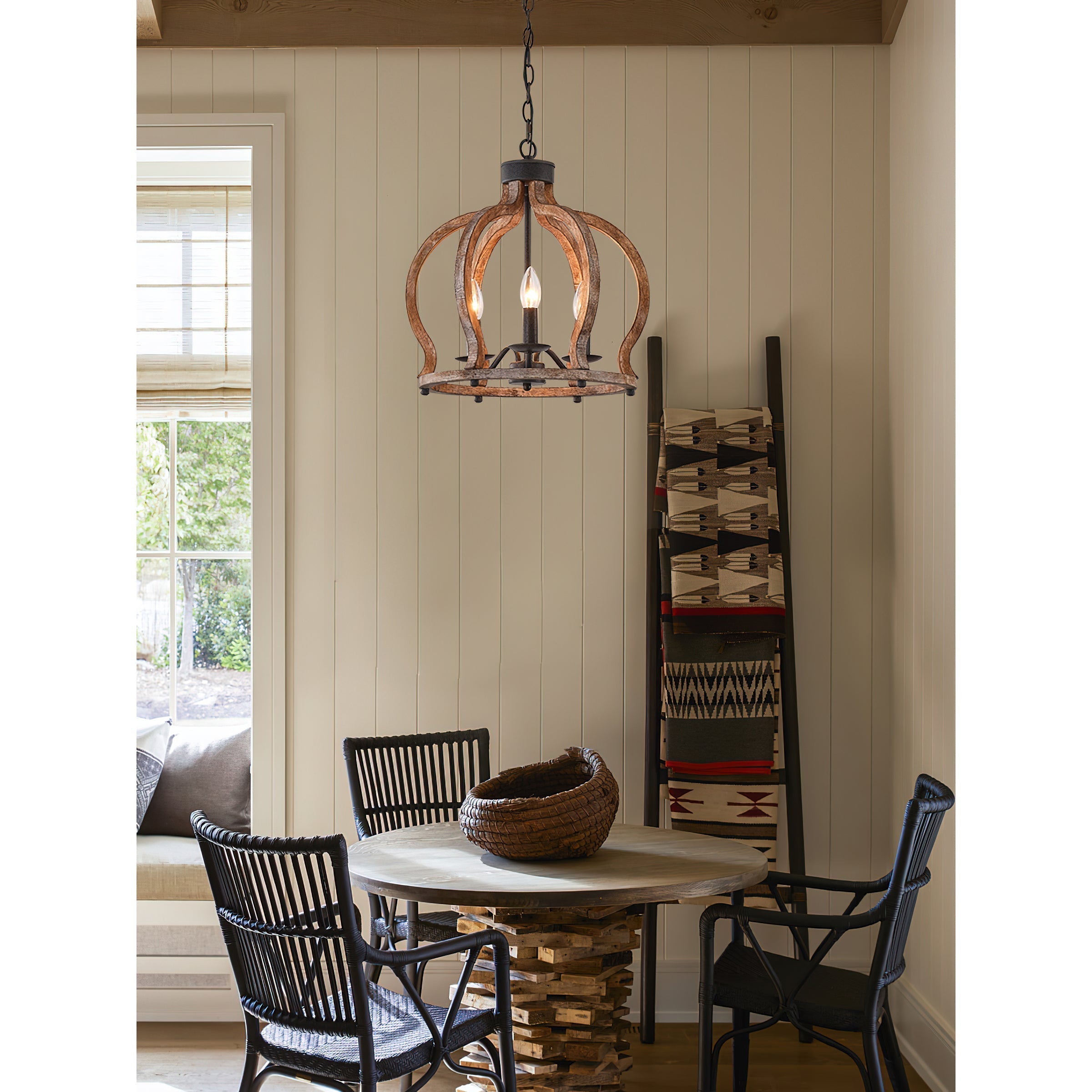 Vivinir Vintage Industrial Aura Landhaus Holz Pendelleuchte-Letslighting