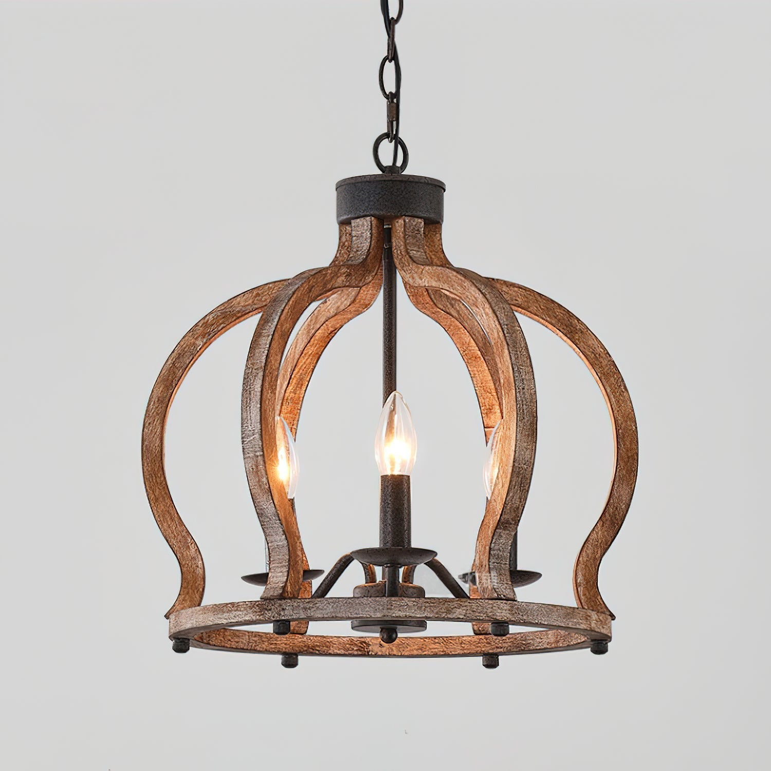 Vivinir Vintage Industrial Aura Landhaus Holz Pendelleuchte-Letslighting