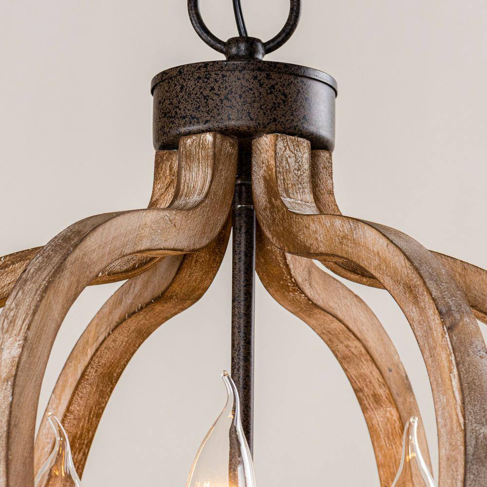 Vivinir Vintage Industrial Aura Landhaus Holz Pendelleuchte-Letslighting