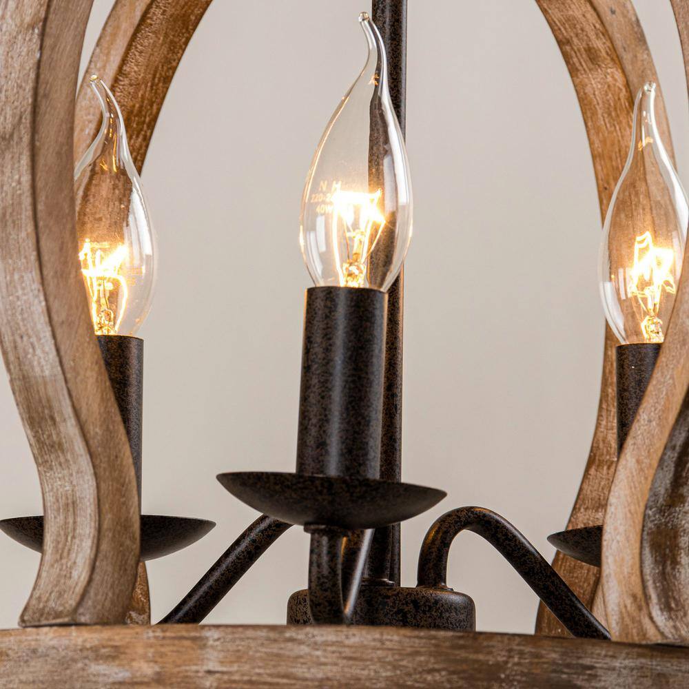 Vivinir Vintage Industrial Aura Landhaus Holz Pendelleuchte-Letslighting