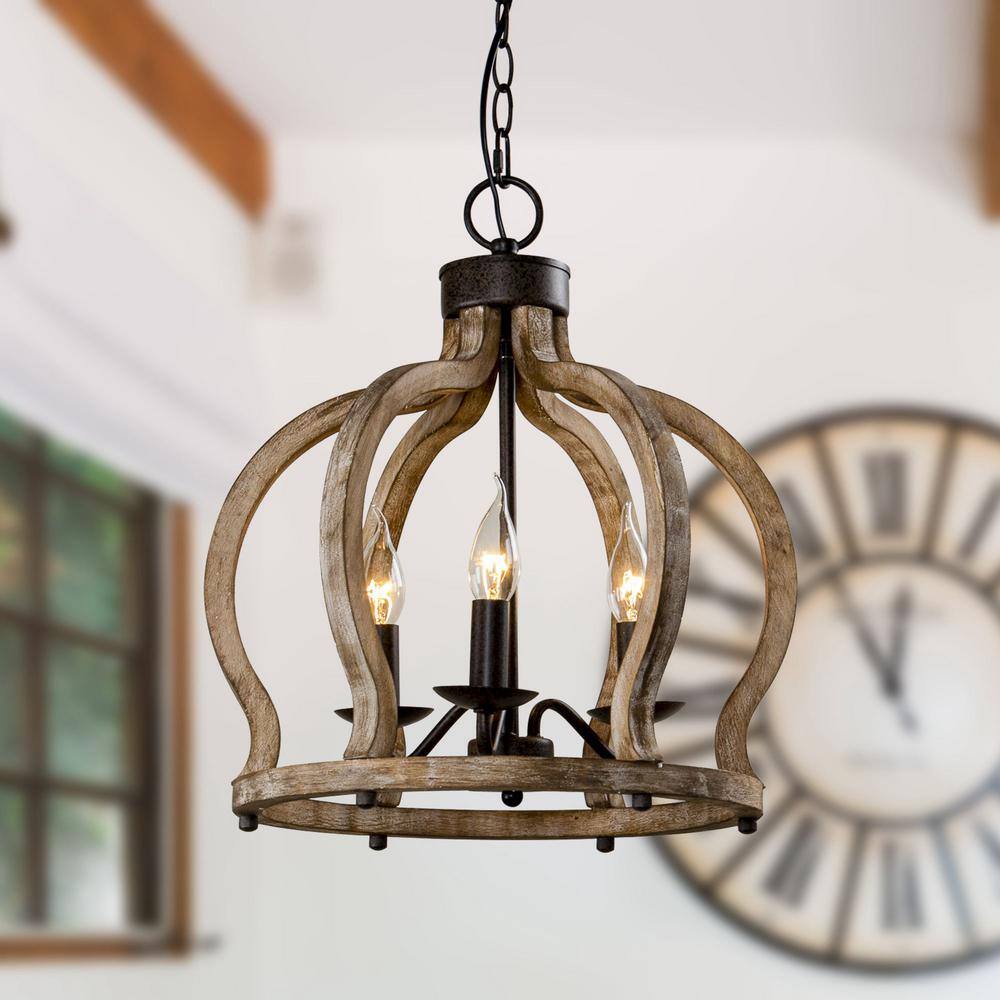 Vivinir Vintage Industrial Aura Landhaus Holz Pendelleuchte-Letslighting