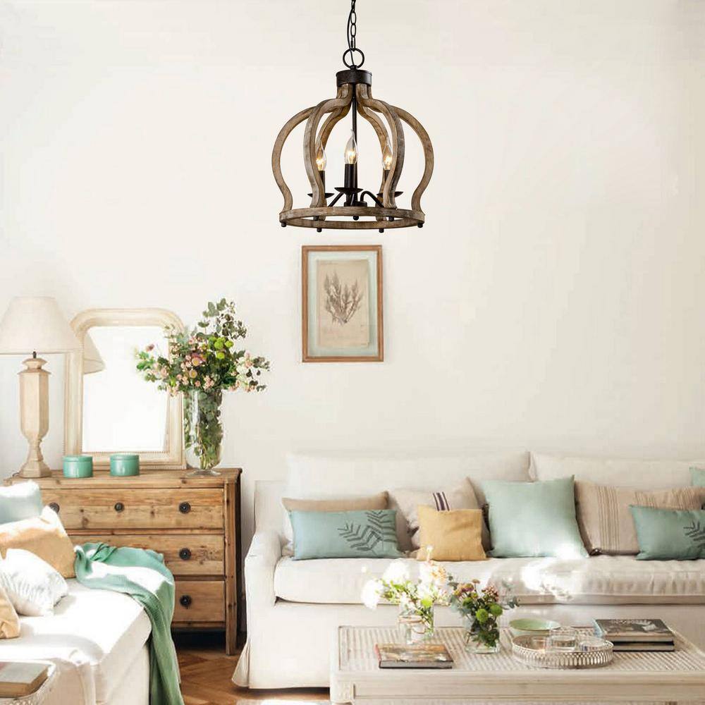Vivinir Vintage Industrial Aura Landhaus Holz Pendelleuchte-Letslighting