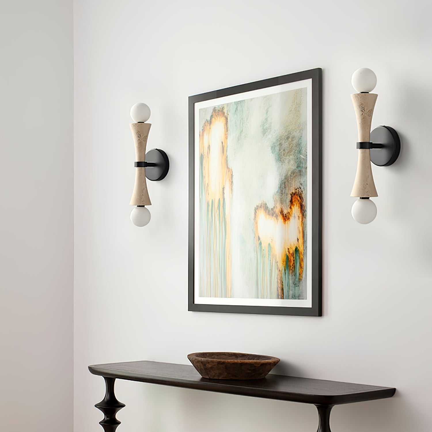 Oloriel Sculptural Travertine Wall Light - Neutralighting