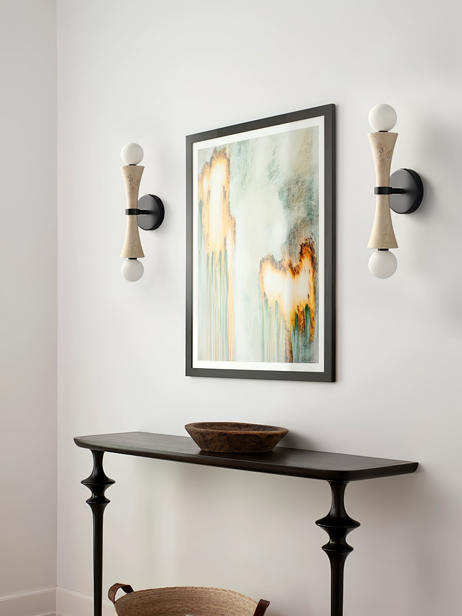 Oloriel Sculptural Travertine Wall Light - Neutralighting