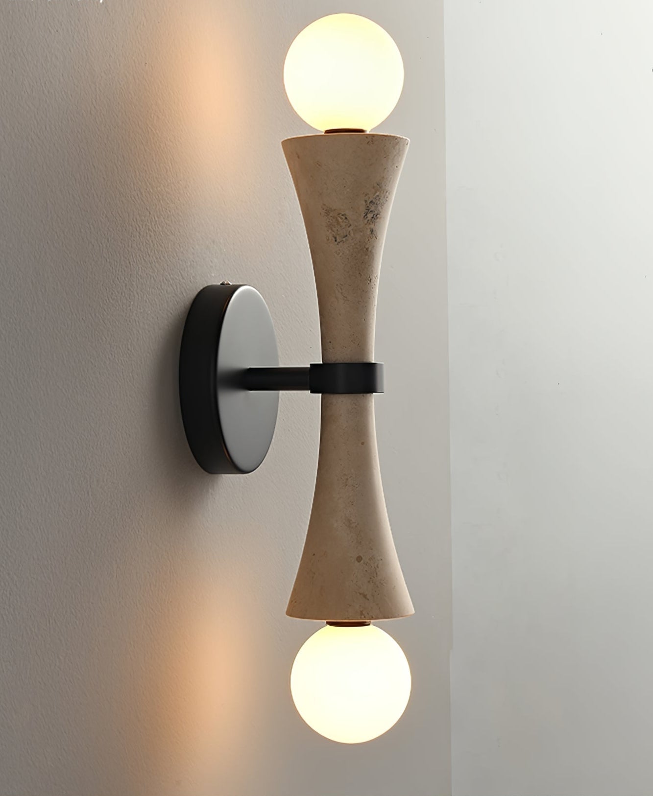 Oloriel Sculptural Travertine Wall Light - Neutralighting