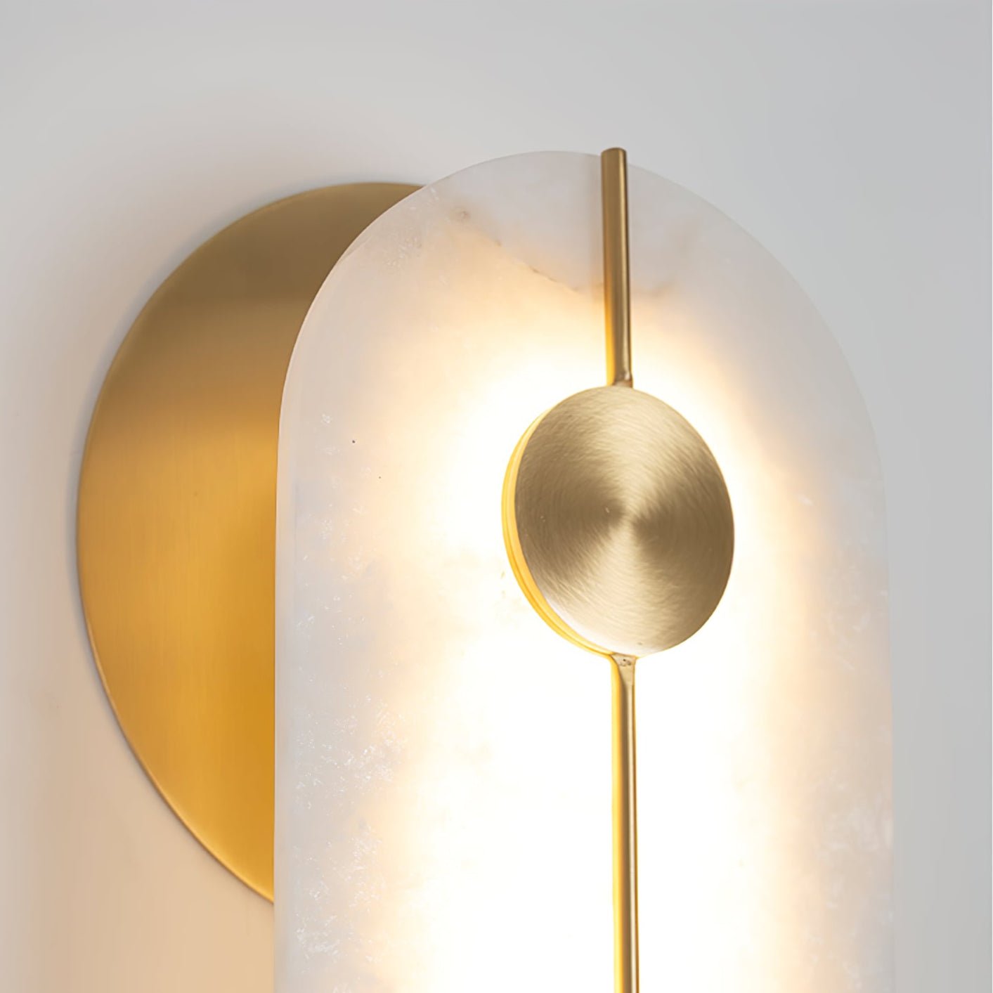 Selene Alabaster Wall Light Brass - Neutralighting