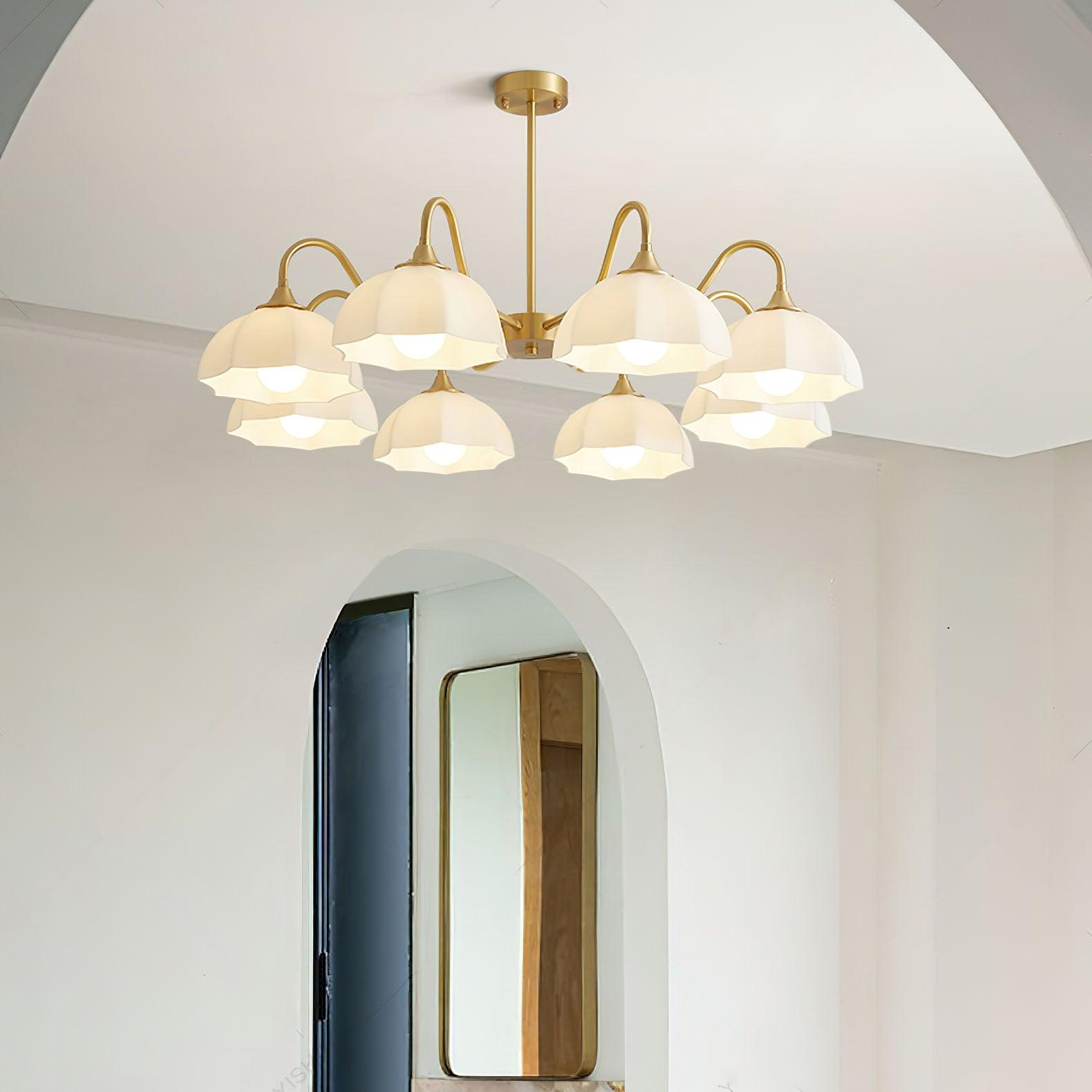 Lustra Kronleuchter Achteckige Glasschale Kupfer-Letslighting