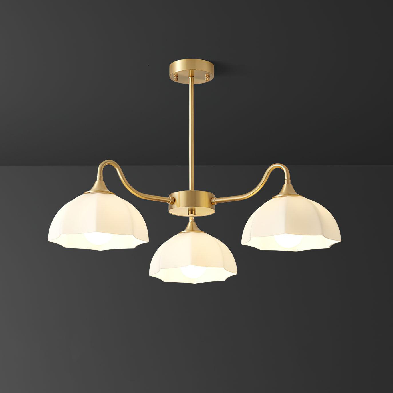 Lustra Kronleuchter Achteckige Glasschale Kupfer-Letslighting