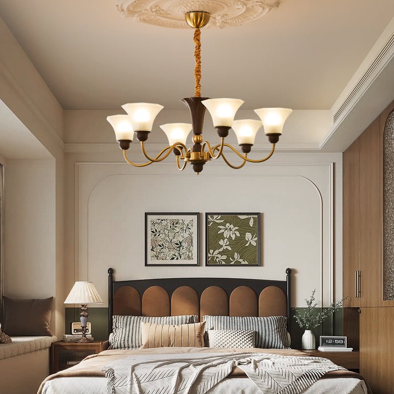 Ciphaen Vintage Kronleuchter aus Holz und Glas-Letslighting