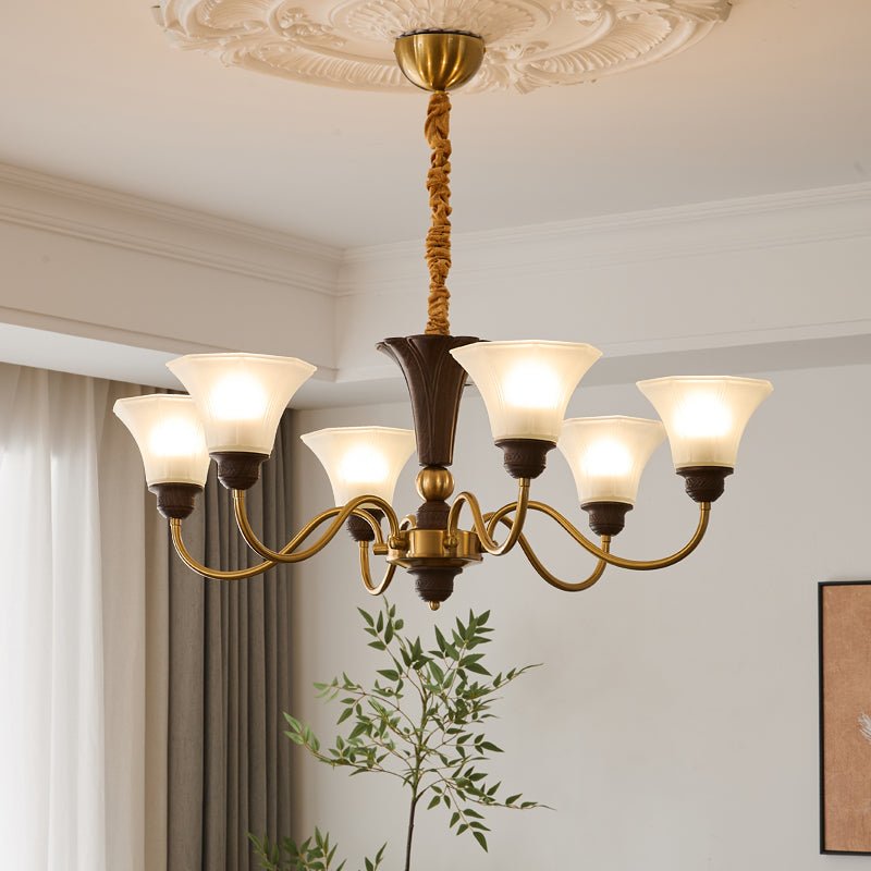 Ciphaen Vintage Kronleuchter aus Holz und Glas-Letslighting