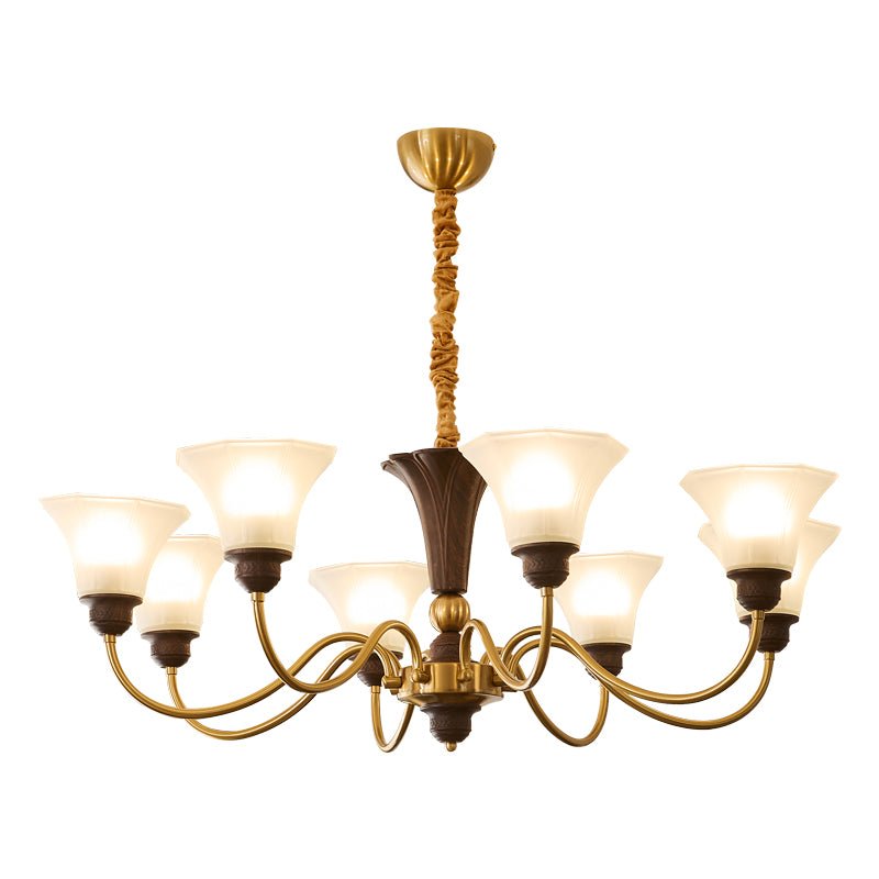 Ciphaen Vintage Kronleuchter aus Holz und Glas-Letslighting
