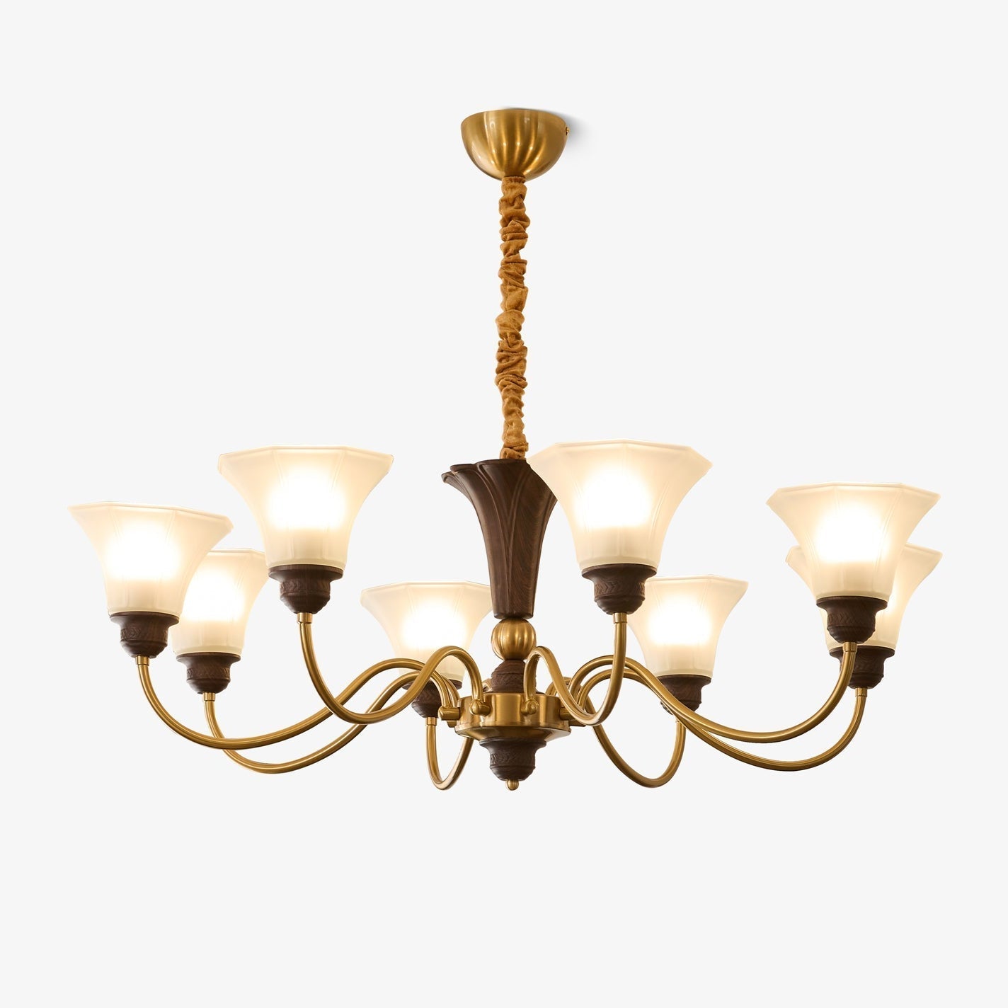 Ciphaen Vintage Kronleuchter aus Holz und Glas-Letslighting