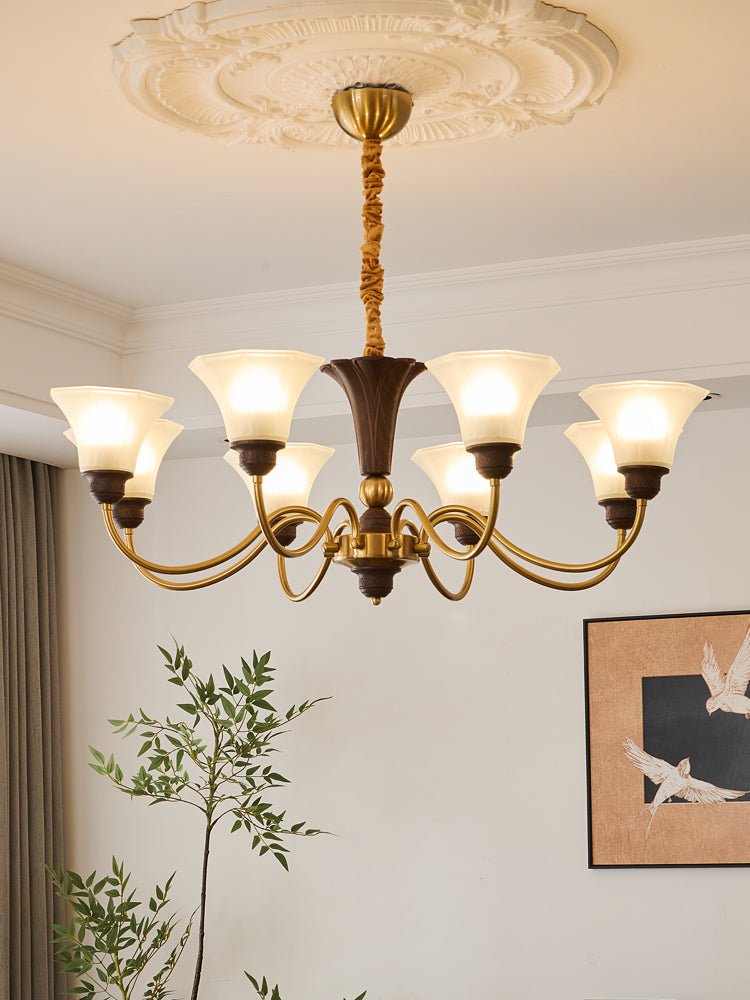 Ciphaen Vintage Kronleuchter aus Holz und Glas-Letslighting