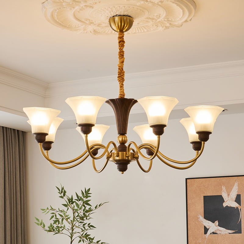 Ciphaen Vintage Kronleuchter aus Holz und Glas-Letslighting