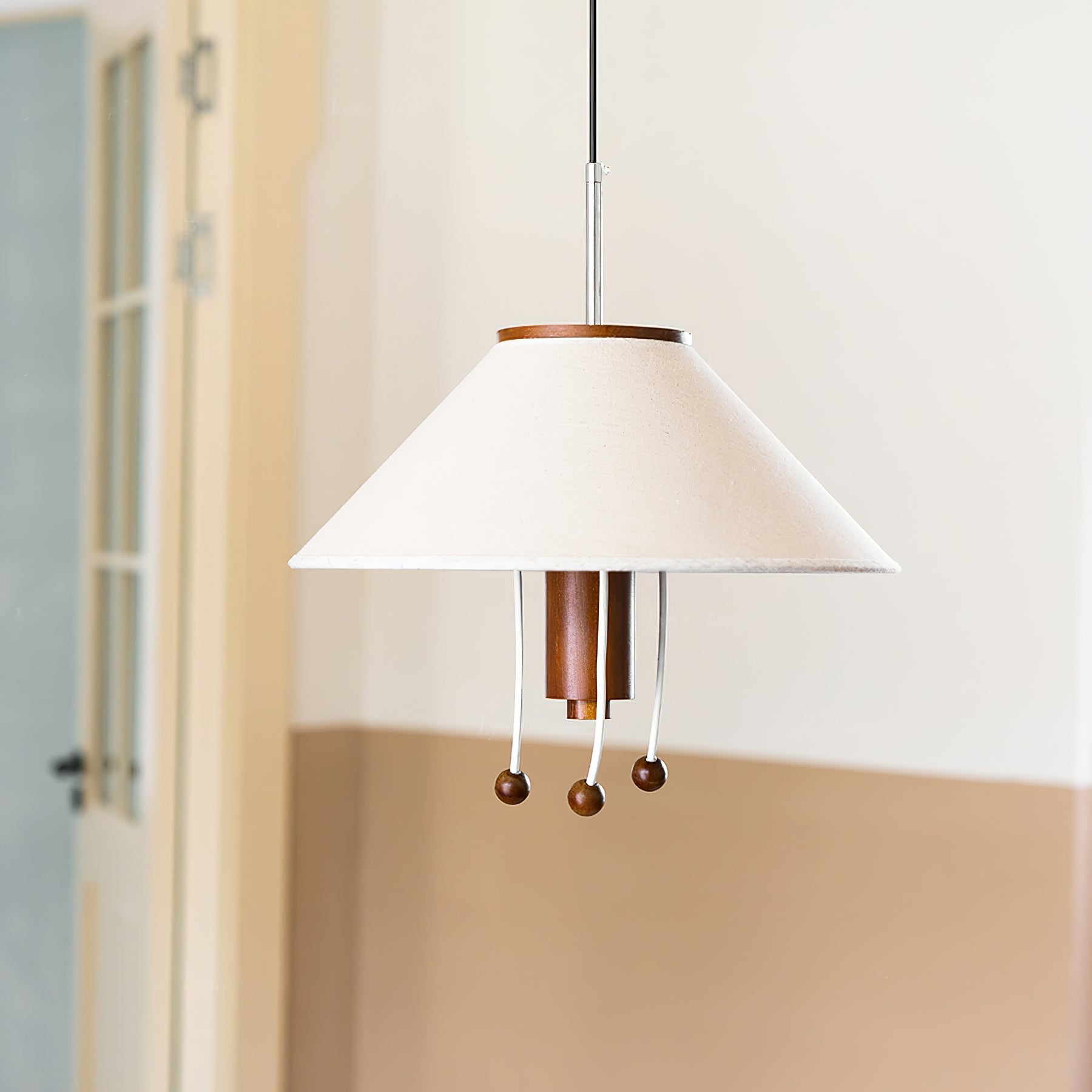 Zathee Nordic Art Klassische Pendelleuchte aus Holz und Stoff-Letslighting