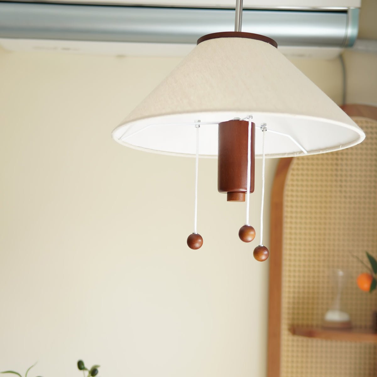 Zathee Nordic Art Klassische Pendelleuchte aus Holz und Stoff-Letslighting