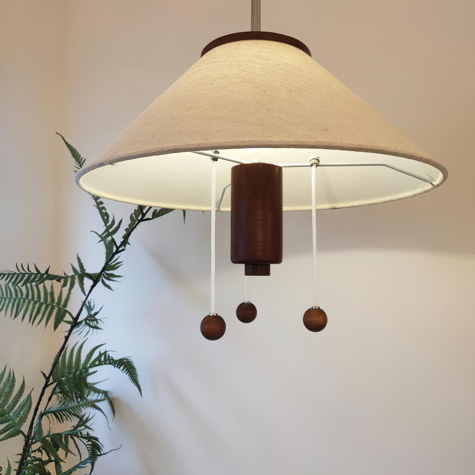 Zathee Nordic Art Klassische Pendelleuchte aus Holz und Stoff-Letslighting