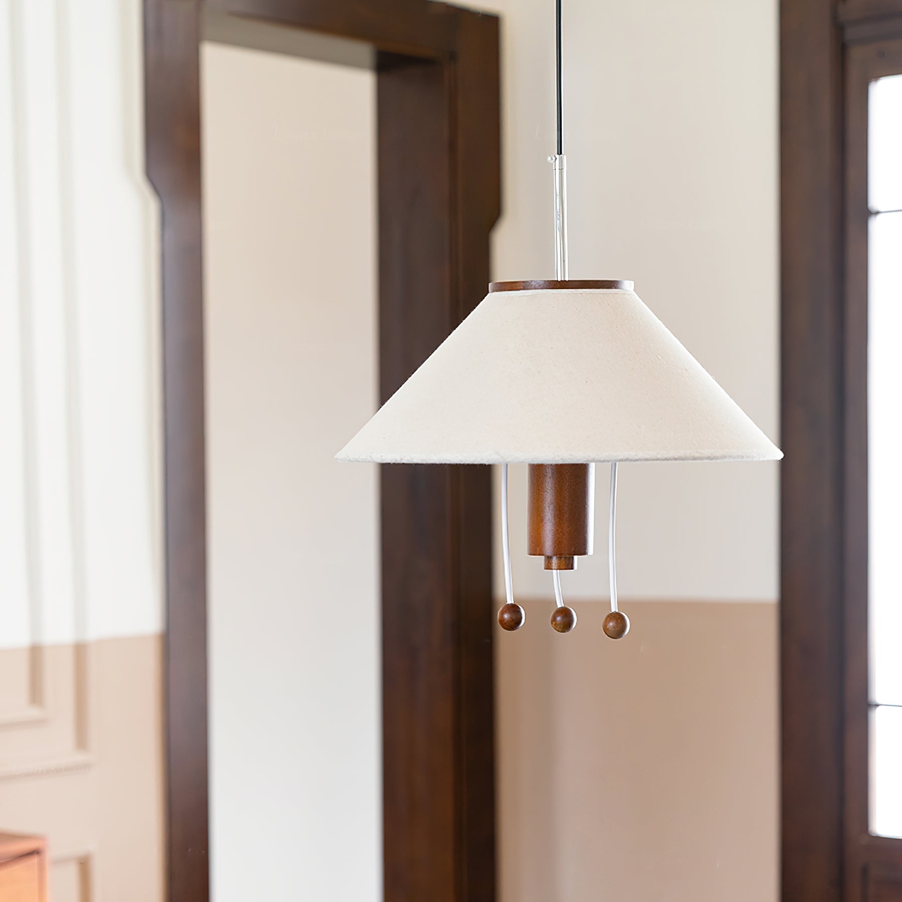 Zathee Nordic Art Klassische Pendelleuchte aus Holz und Stoff-Letslighting
