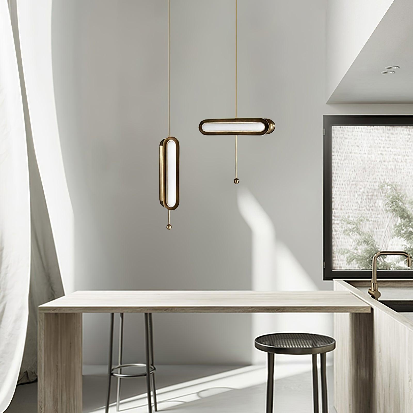 Lyvinaris Geometrische Lineare Pendelleuchte aus Messing-Letslighting