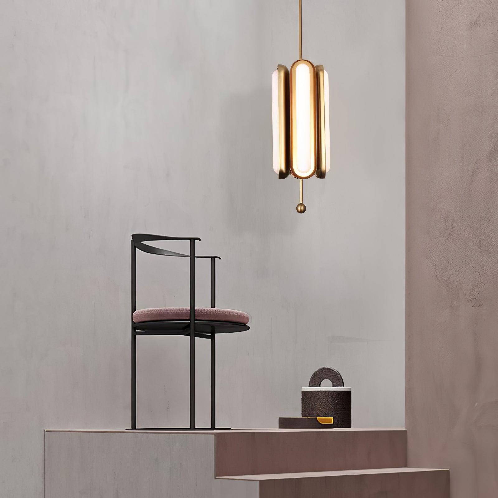 Lyvinaris Geometrische Lineare Pendelleuchte aus Messing-Letslighting