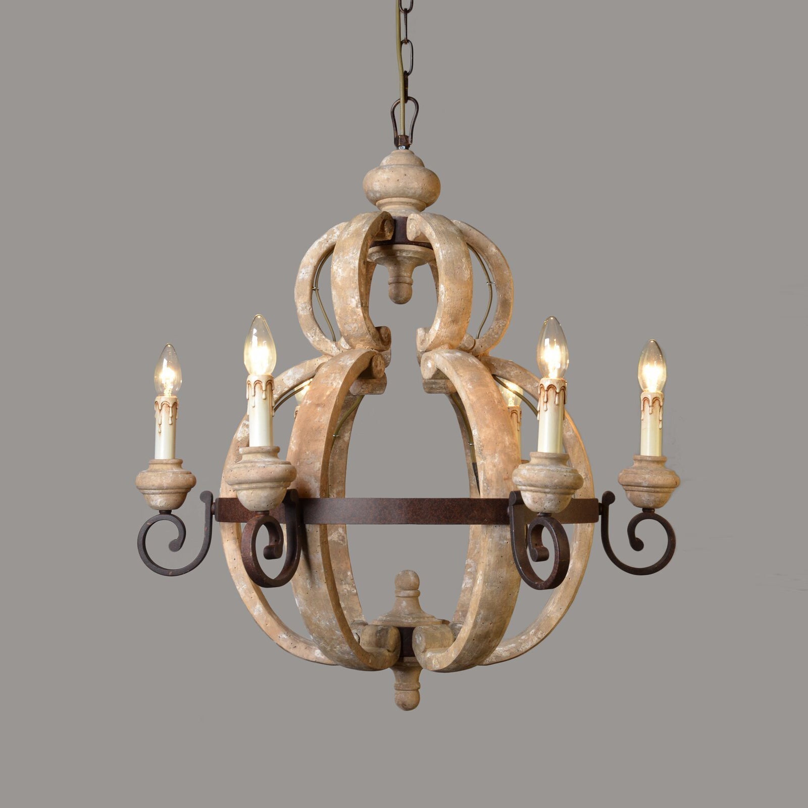 Cumaryra Traditioneller handgeschnitzter Holz-Kronleuchter-Letslighting