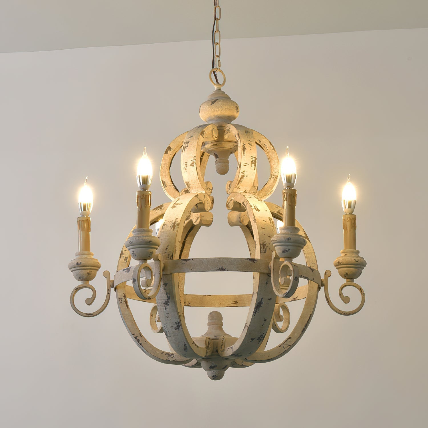 Cumaryra Traditioneller handgeschnitzter Holz-Kronleuchter-Letslighting