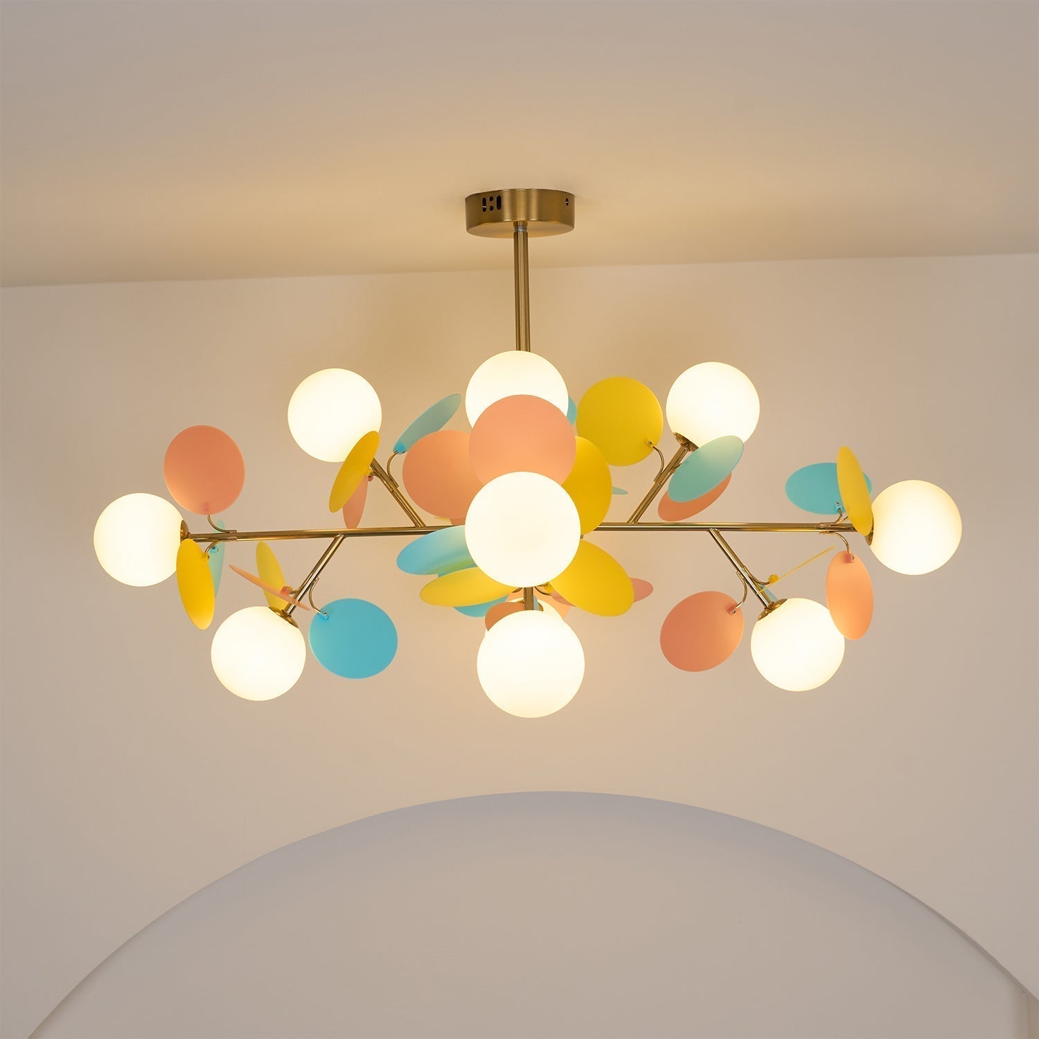Lustra Kronleuchter Off-White Baum Acht Offene Schirme-Letslighting
