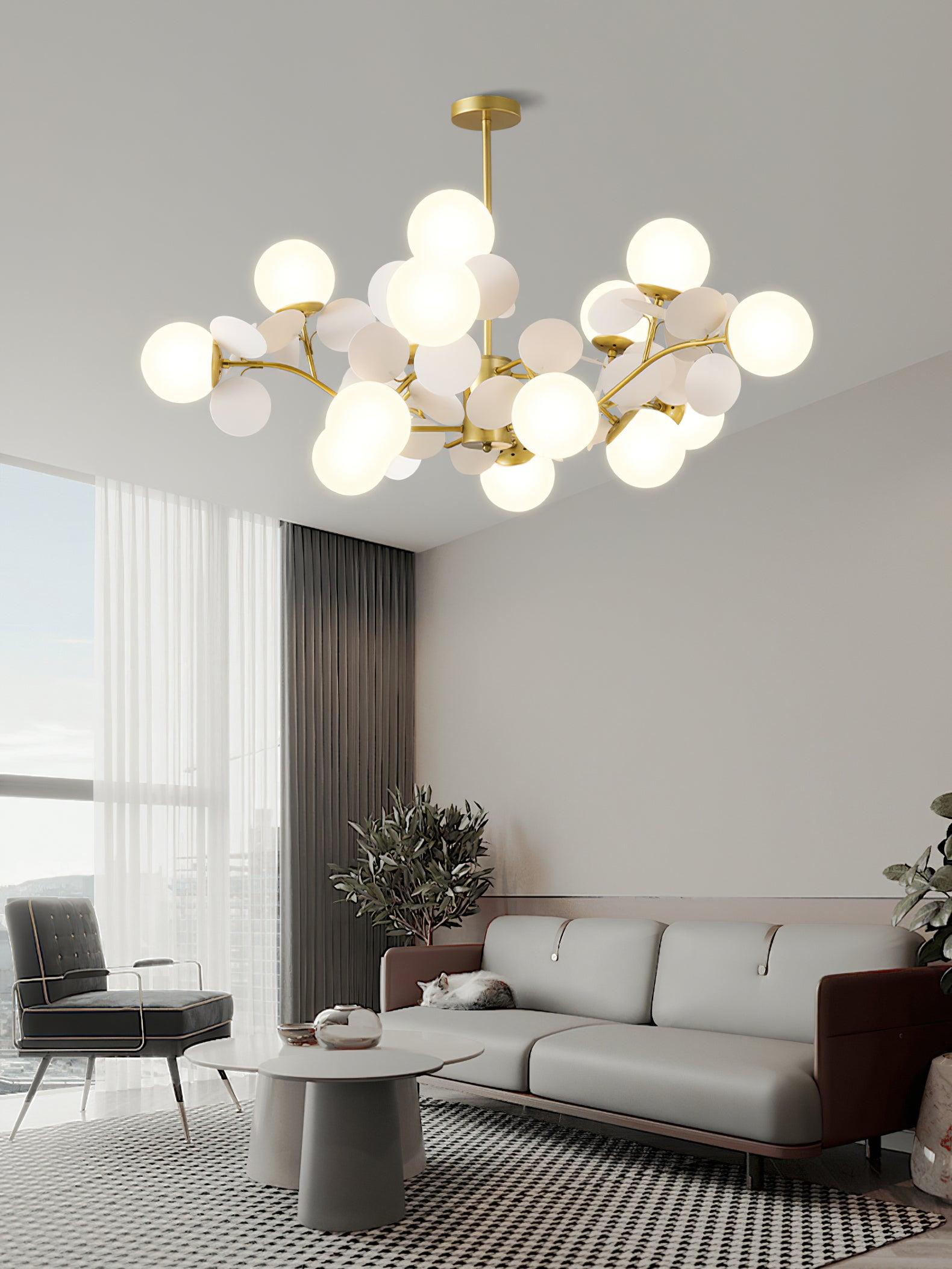 Lustra Kronleuchter Off-White Baum Acht Offene Schirme-Letslighting
