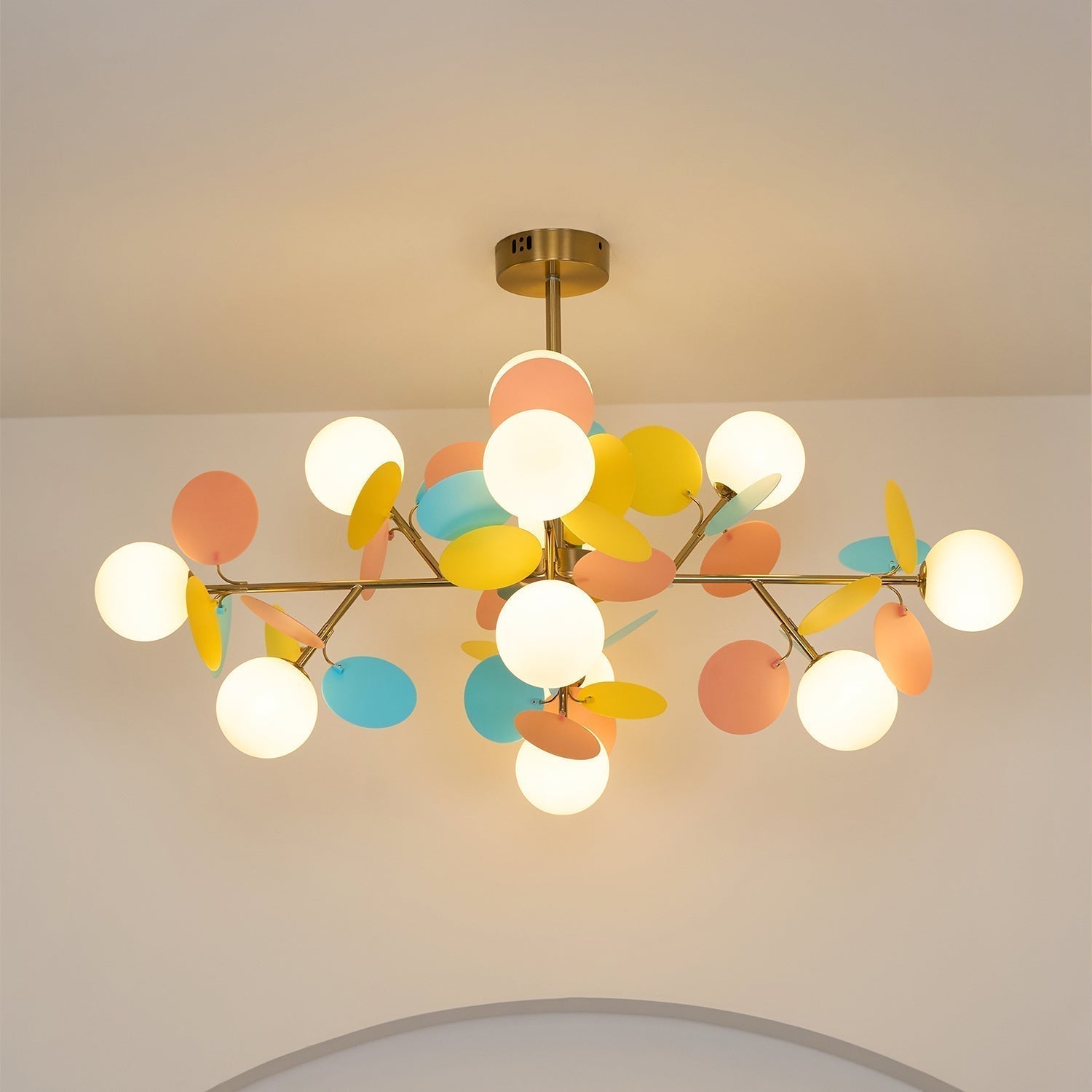 Lustra Kronleuchter Off-White Baum Acht Offene Schirme-Letslighting