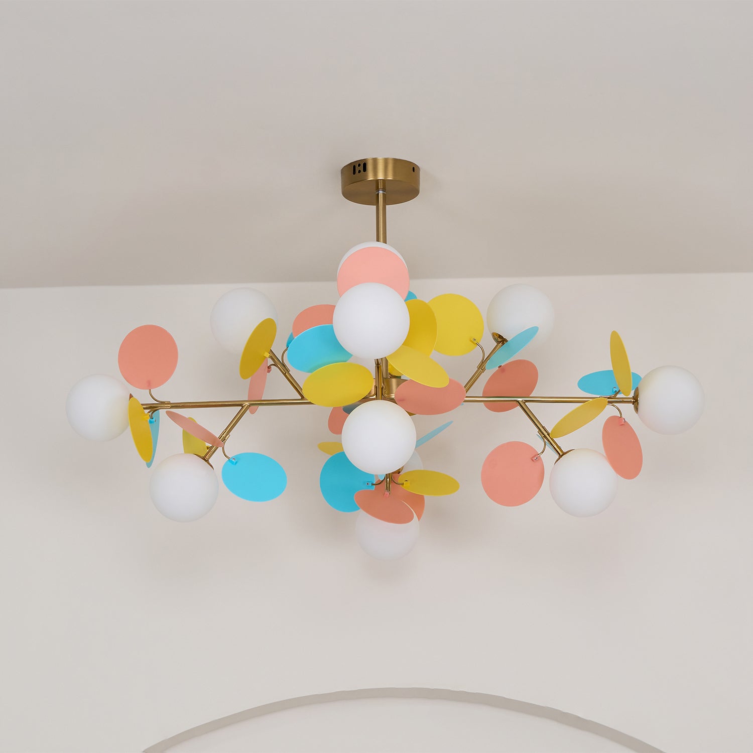 Lustra Kronleuchter Off-White Baum Acht Offene Schirme-Letslighting