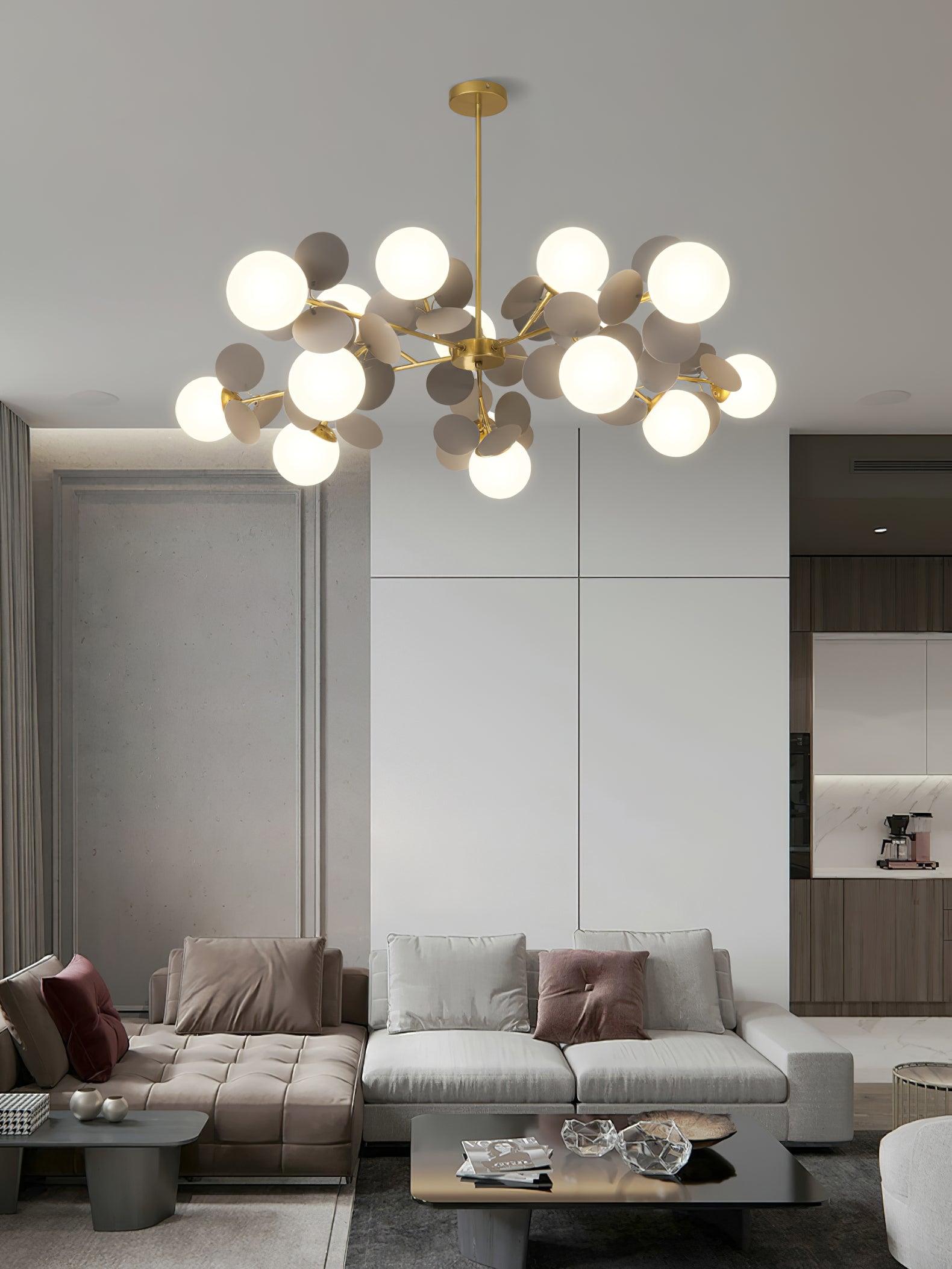 Lustra Kronleuchter Off-White Baum Acht Offene Schirme-Letslighting