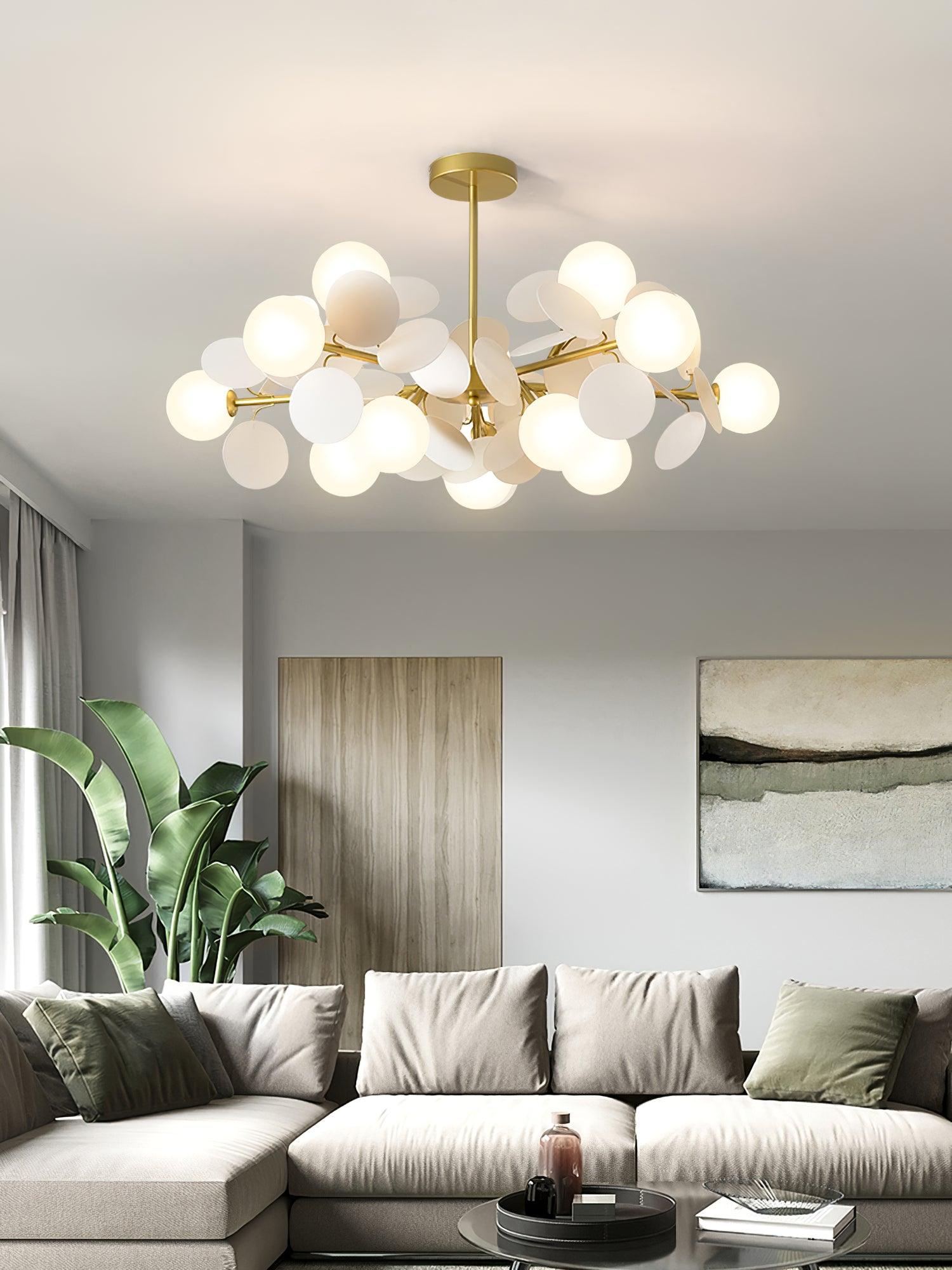 Lustra Kronleuchter Off-White Baum Acht Offene Schirme-Letslighting