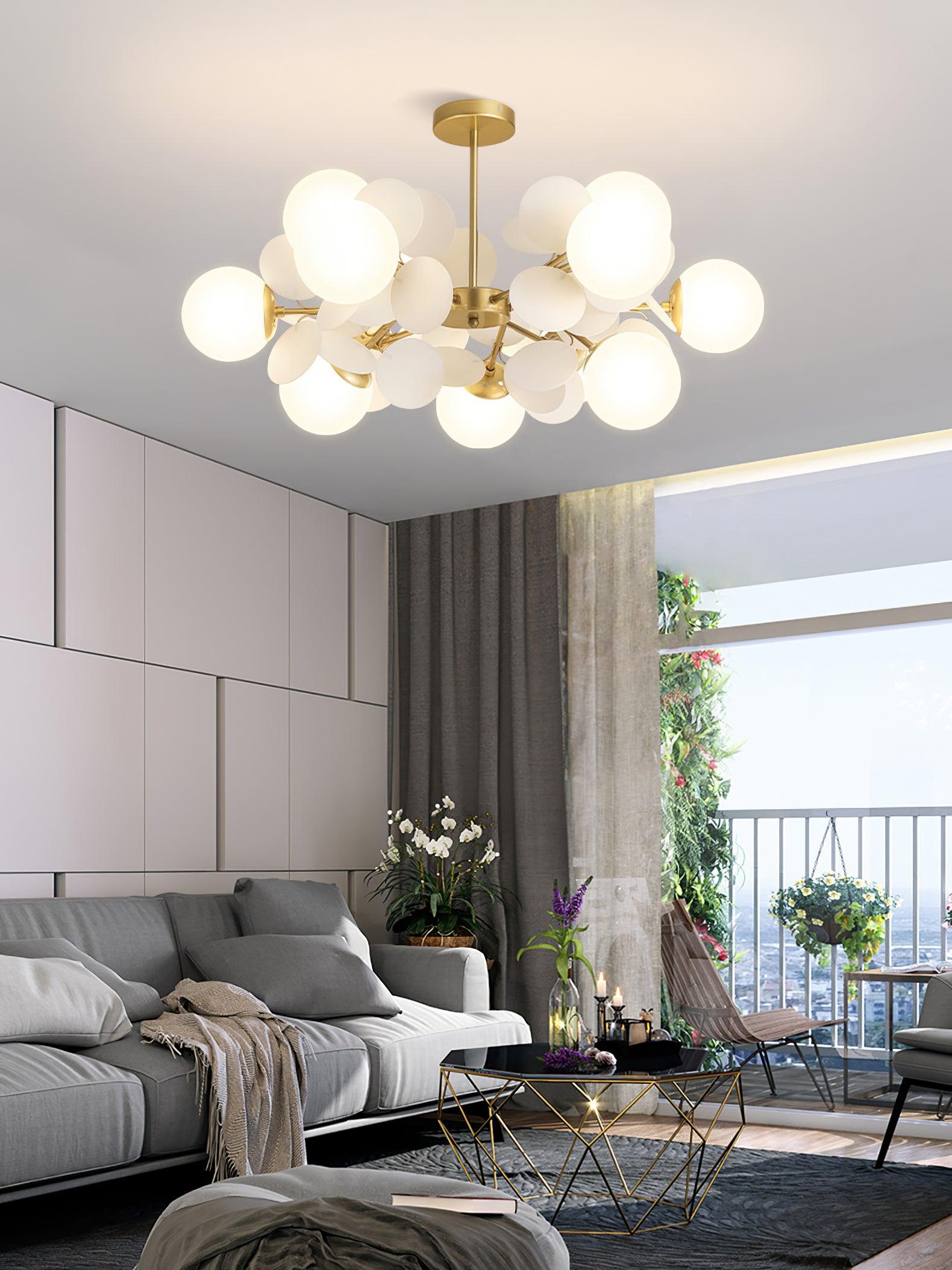 Lustra Kronleuchter Off-White Baum Acht Offene Schirme-Letslighting