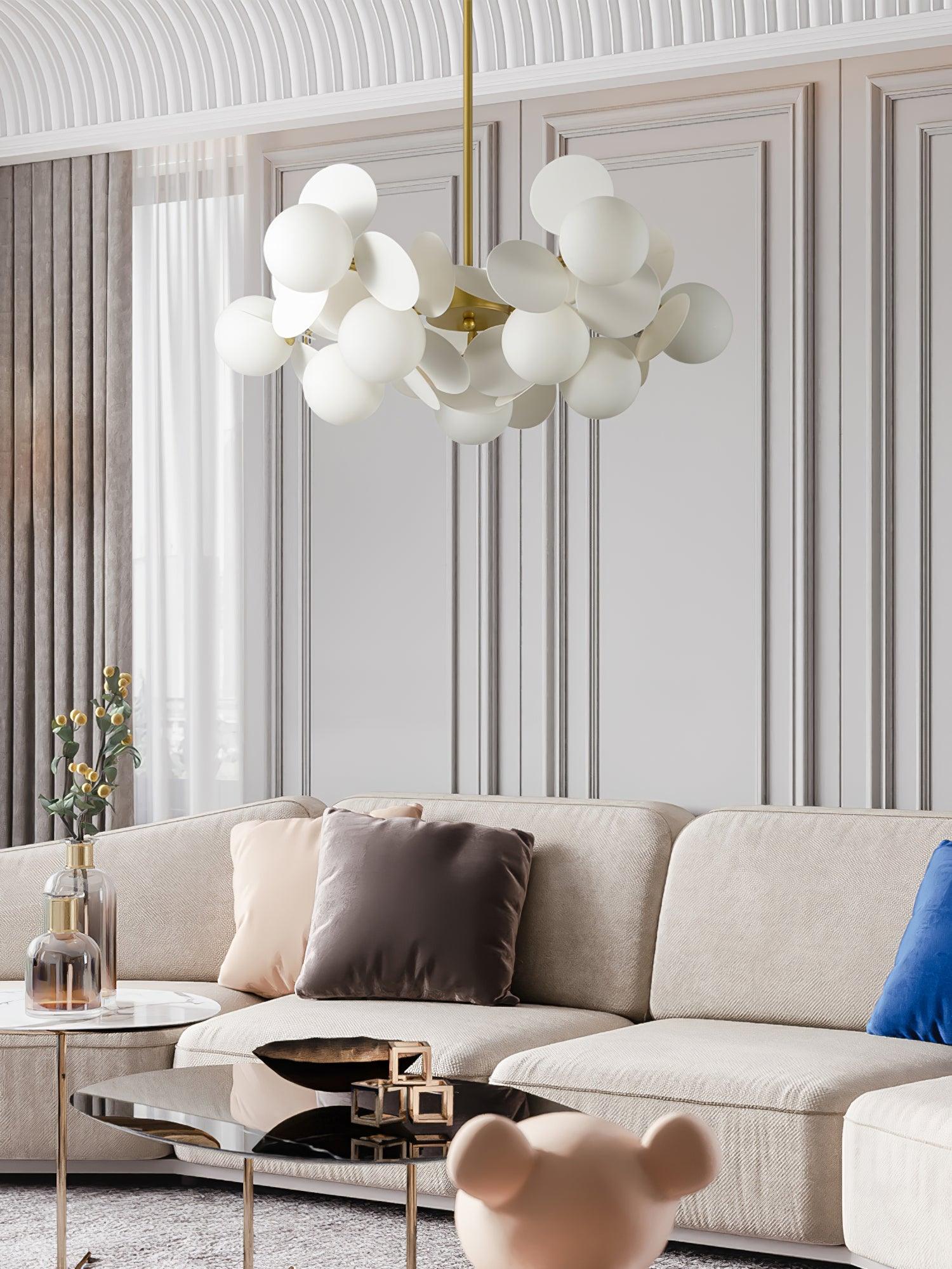 Lustra Kronleuchter Off-White Baum Acht Offene Schirme-Letslighting