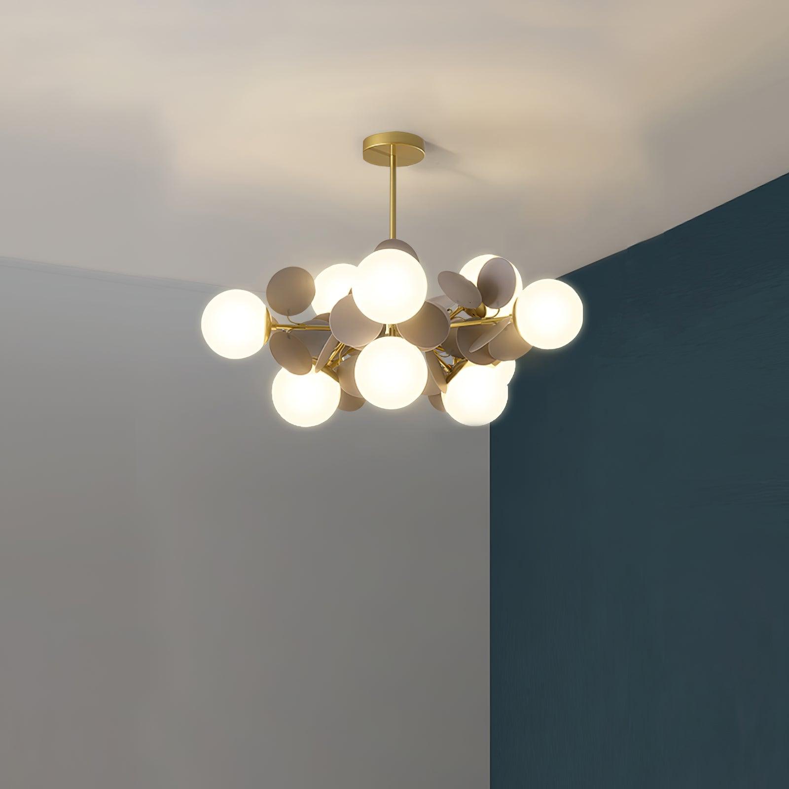 Lustra Kronleuchter Off-White Baum Acht Offene Schirme-Letslighting