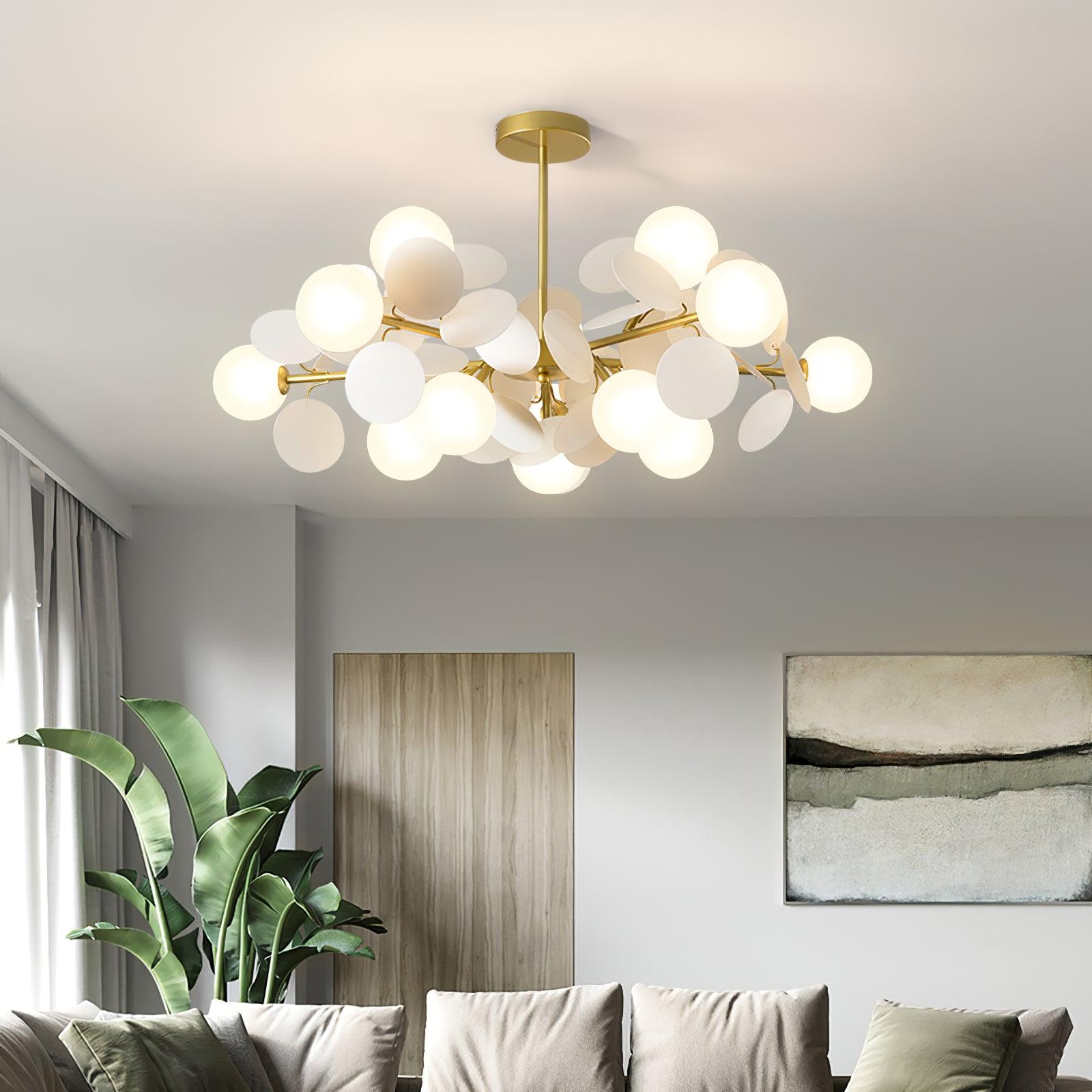 Lustra Kronleuchter Off-White Baum Acht Offene Schirme-Letslighting