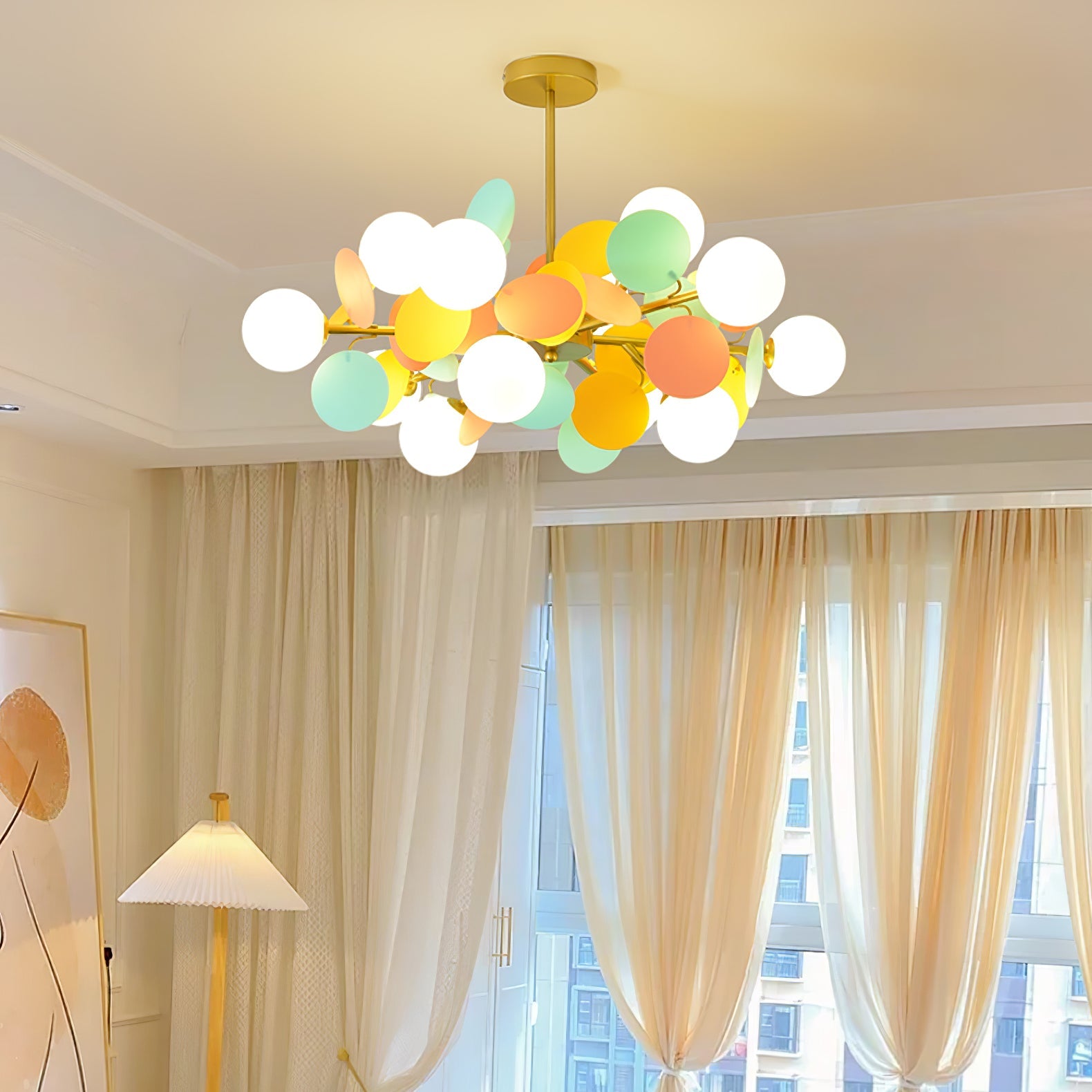 Lustra Kronleuchter Off-White Baum Acht Offene Schirme-Letslighting