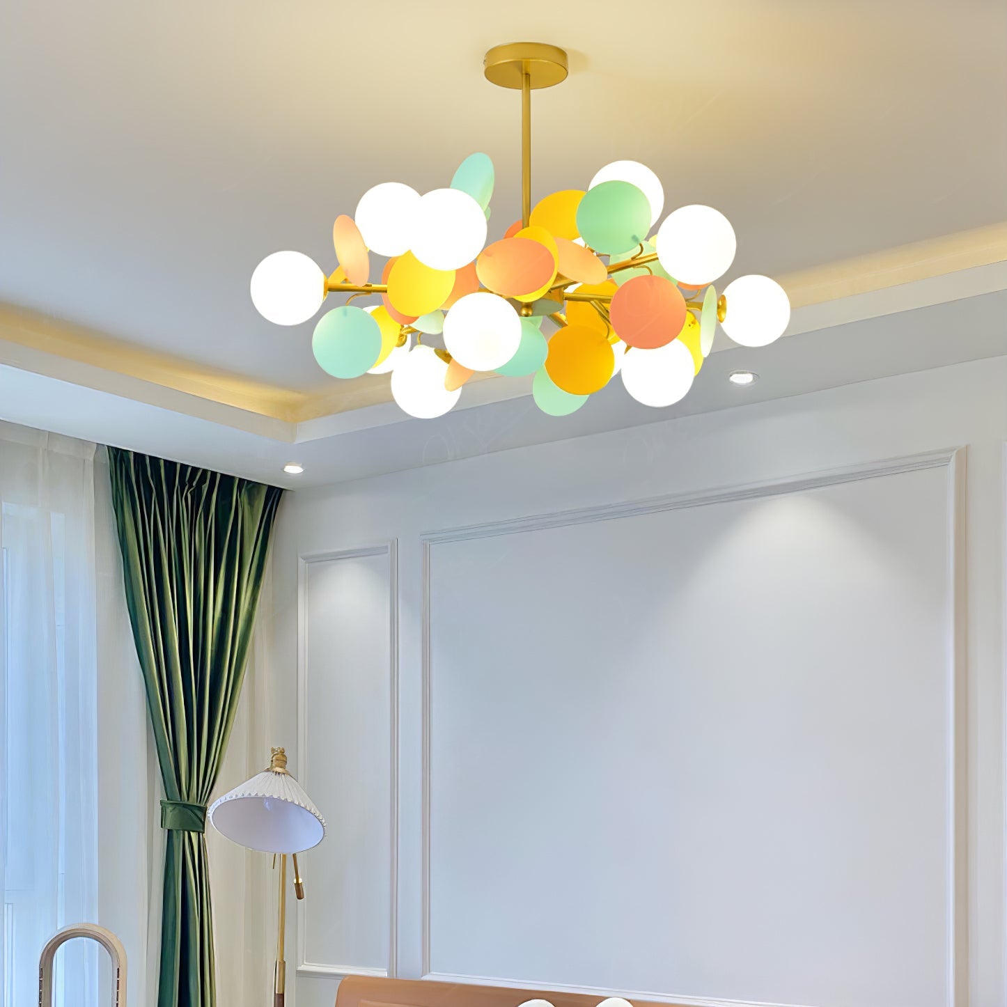 Lustra Kronleuchter Off-White Baum Acht Offene Schirme-Letslighting