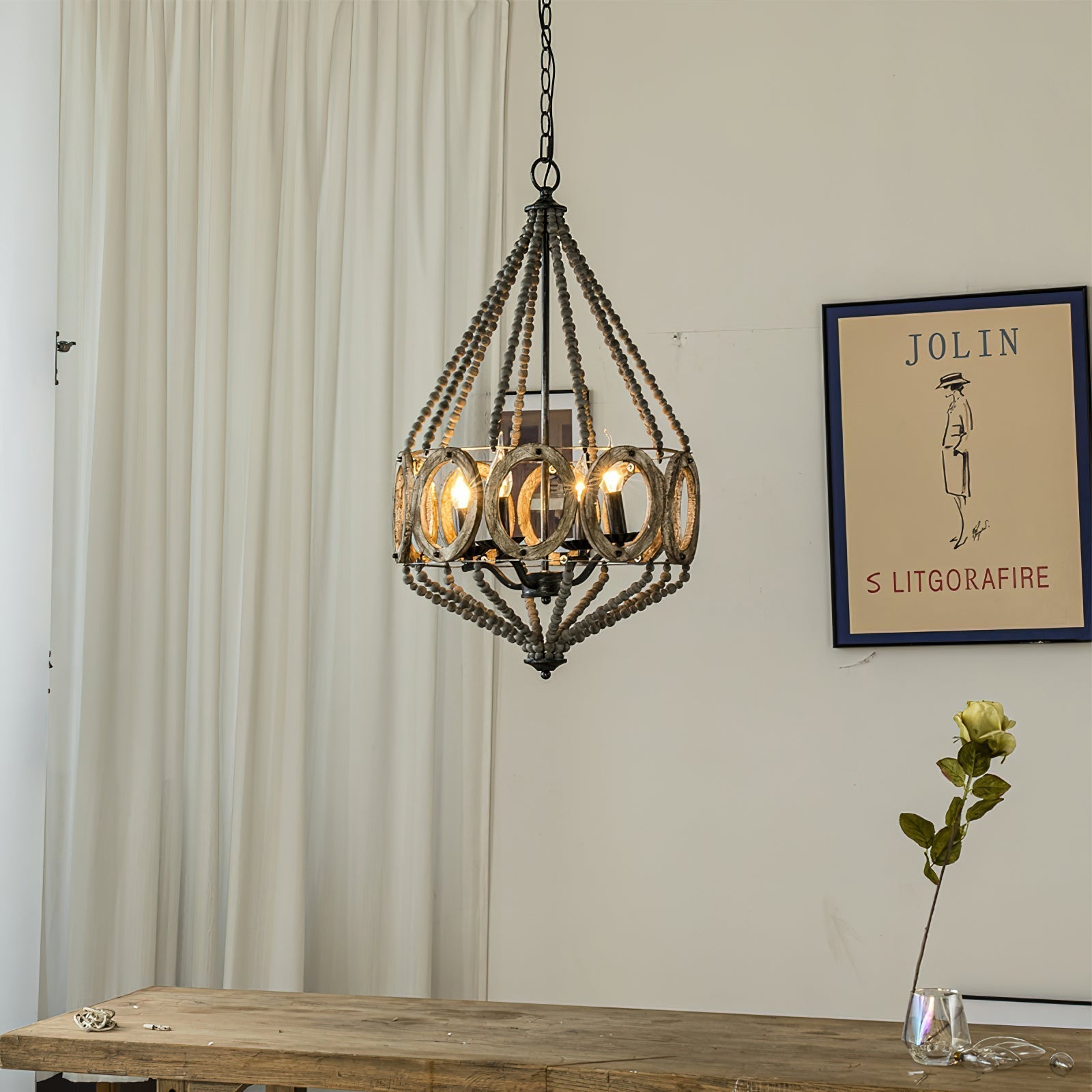 Zasorila Vintage Kronleuchter aus Holz-Letslighting