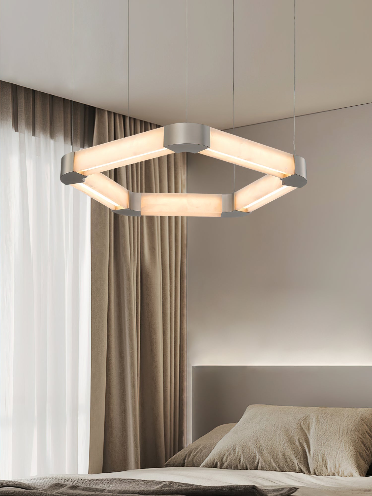 Celaeisra Unique Single Ring Alabaster Chandelier - Letslighting