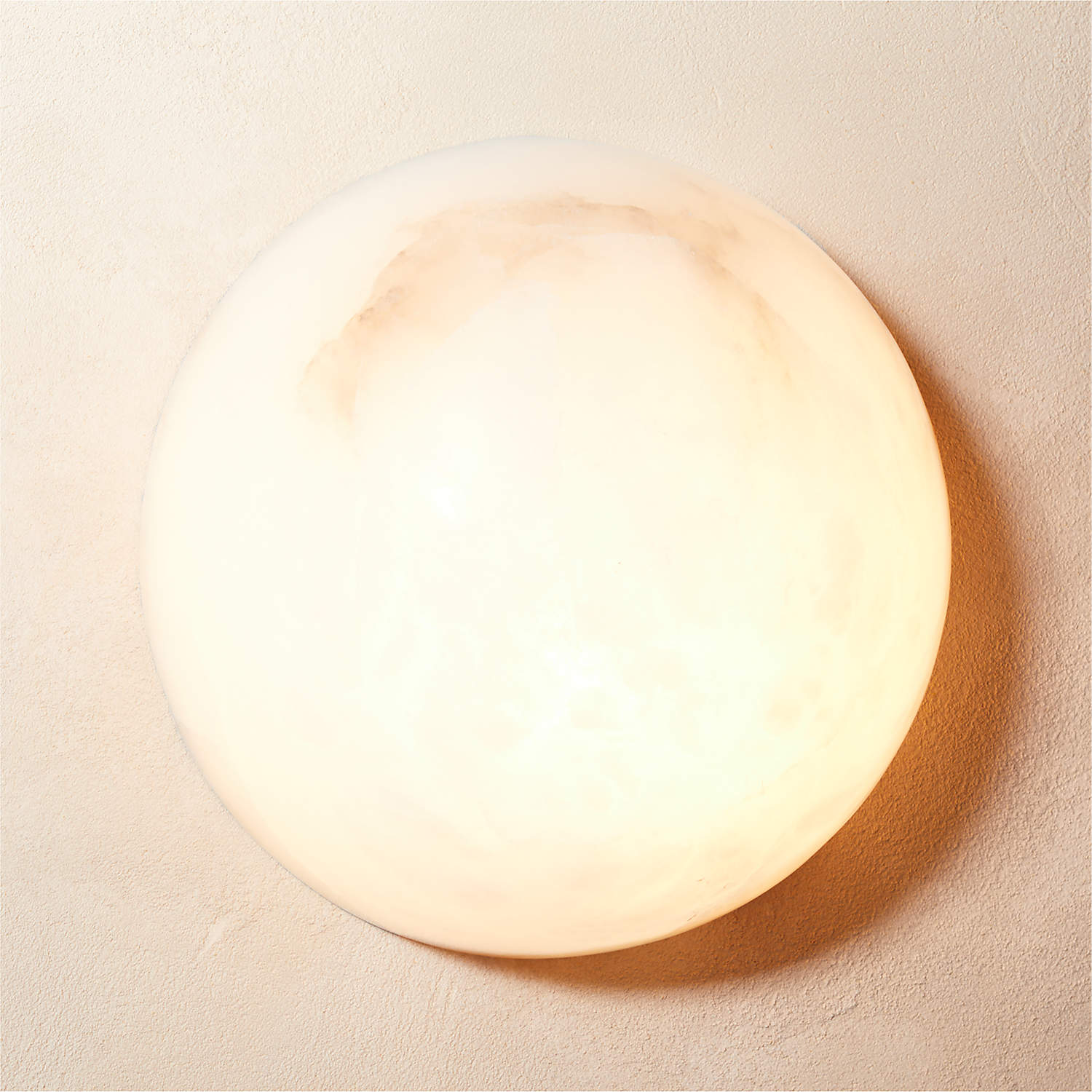 Grex Minimalistische runde Alabaster Wandleuchte