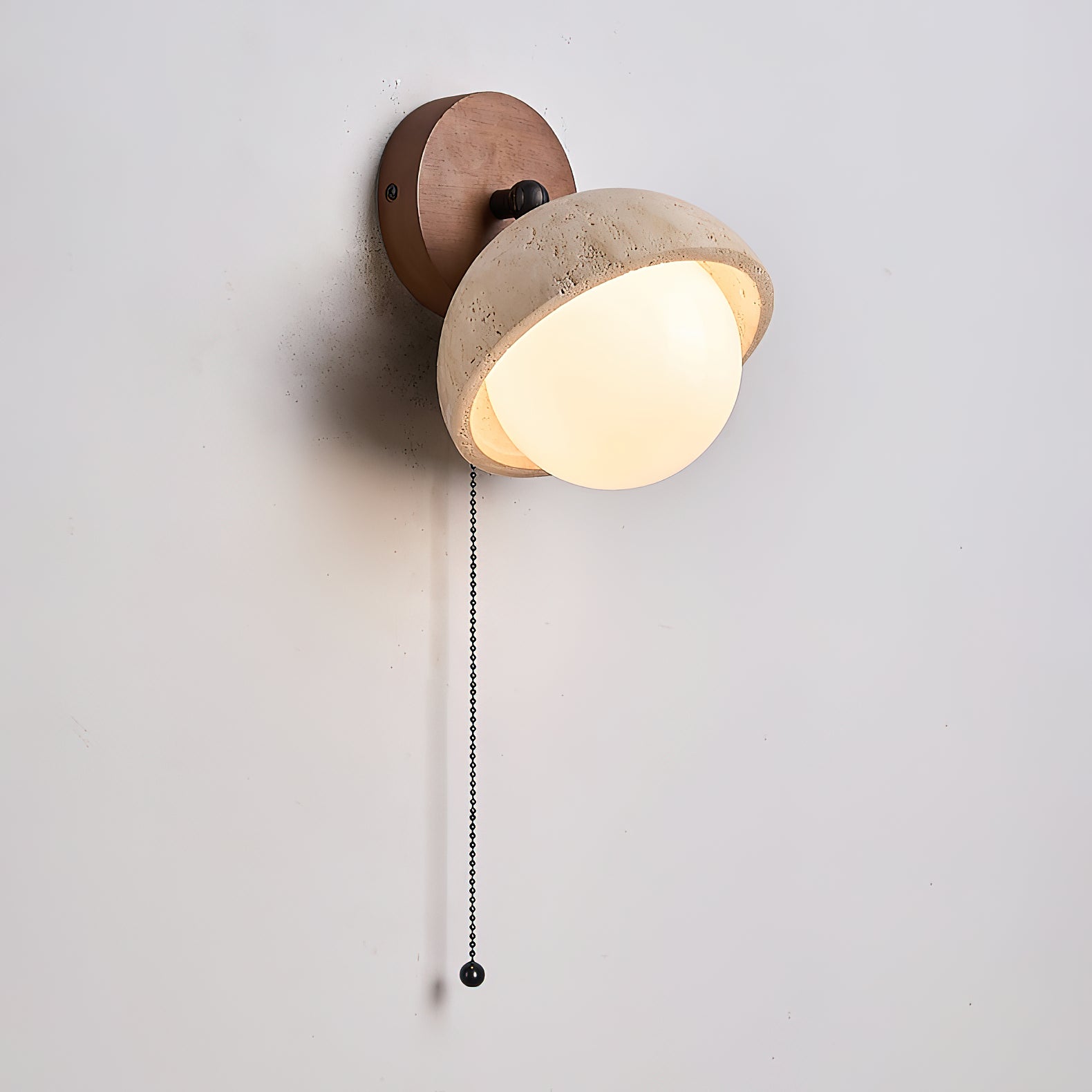 Myrinir Modern Minimalist Wood Travertine Wall Lamp - Letslighting