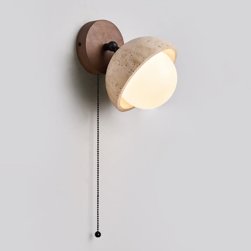 Myrinir Modern Minimalist Wood Travertine Wall Lamp - Letslighting