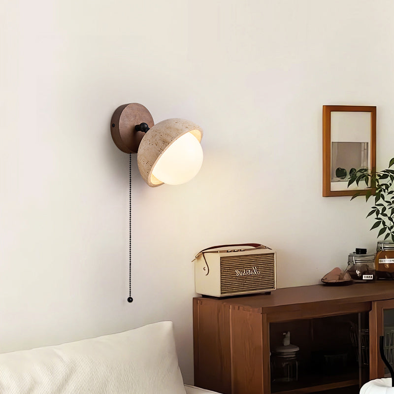 Myrinir Modern Minimalist Wood Travertine Wall Lamp - Letslighting