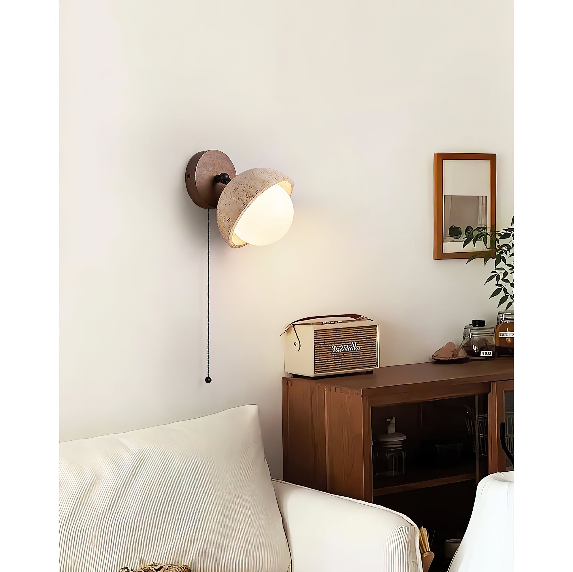 Myrinir Modern Minimalist Wood Travertine Wall Lamp - Letslighting