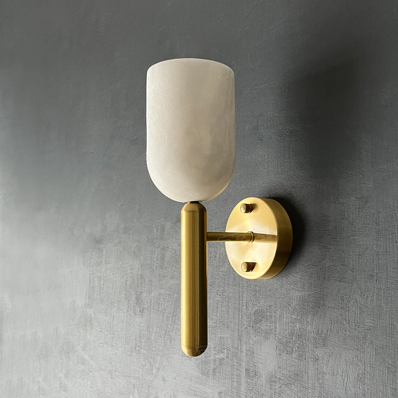 Lyphaia Modern Minimalist Brass Alabaster Wall Lamp - Letslighting