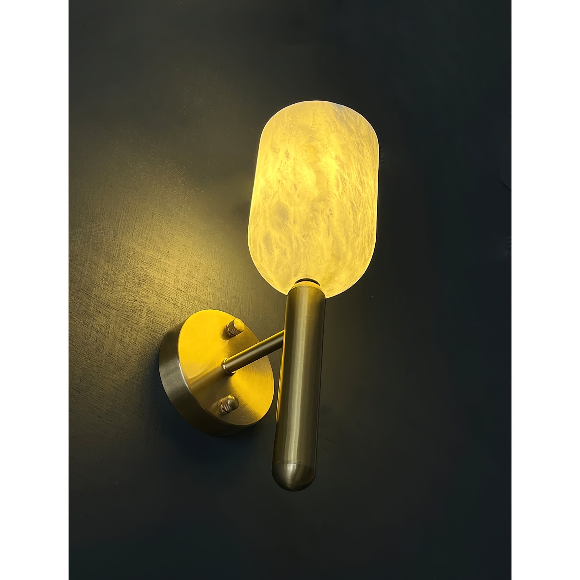 Lyphaia Modern Minimalist Brass Alabaster Wall Lamp - Letslighting