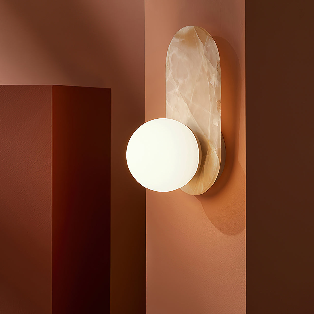 Utalira Architektur Glas Onyx Wandleuchte-Letslighting