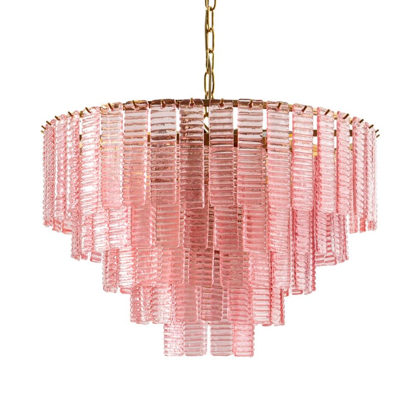 Aurora Chandelier Pink Murano Glass Layered Vintage Luxury - Neutralighting